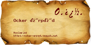 Ocker Árpád névjegykártya