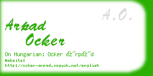 arpad ocker business card